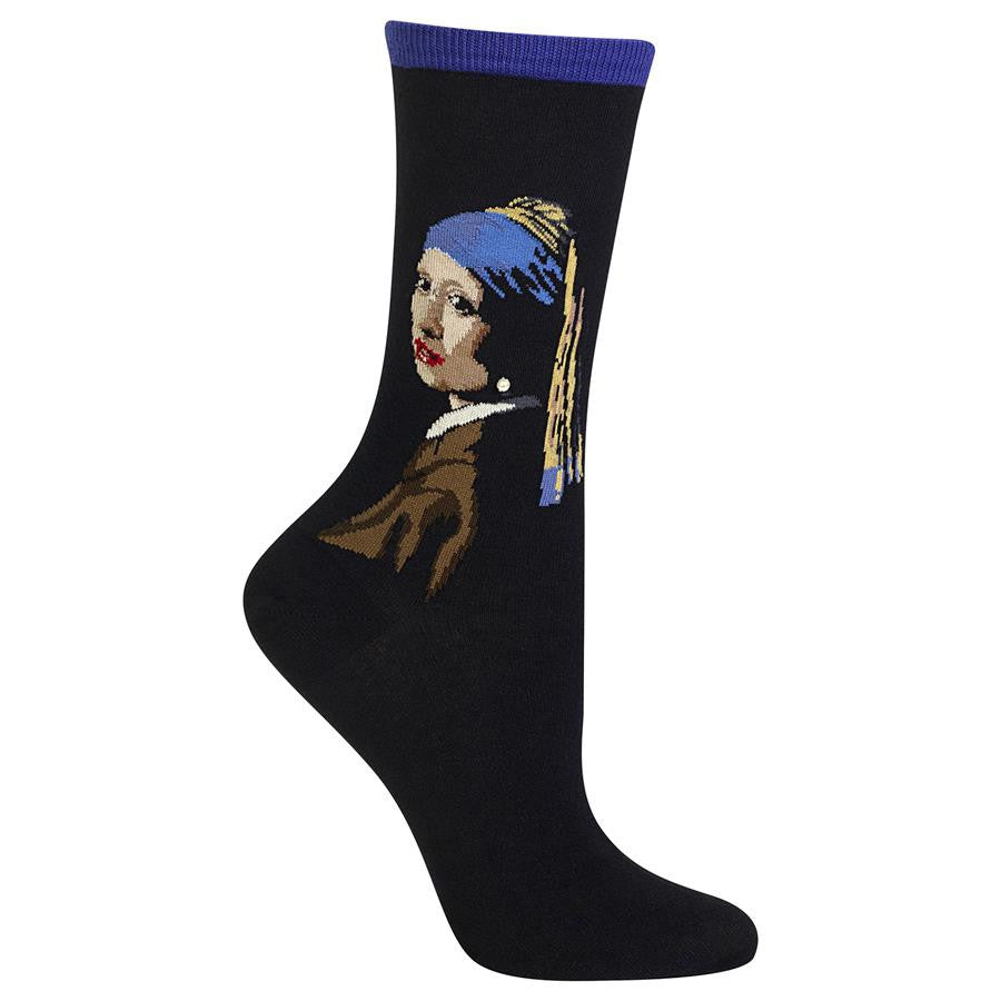 Girl with the Pearl Earring (Purple) Women's Crew Sock