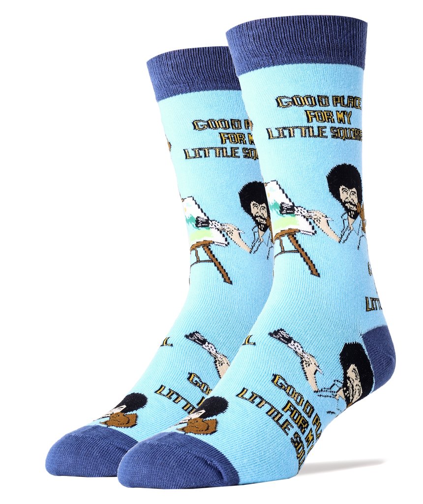 Bob Ross Little Squirrel Men's Crew Socks