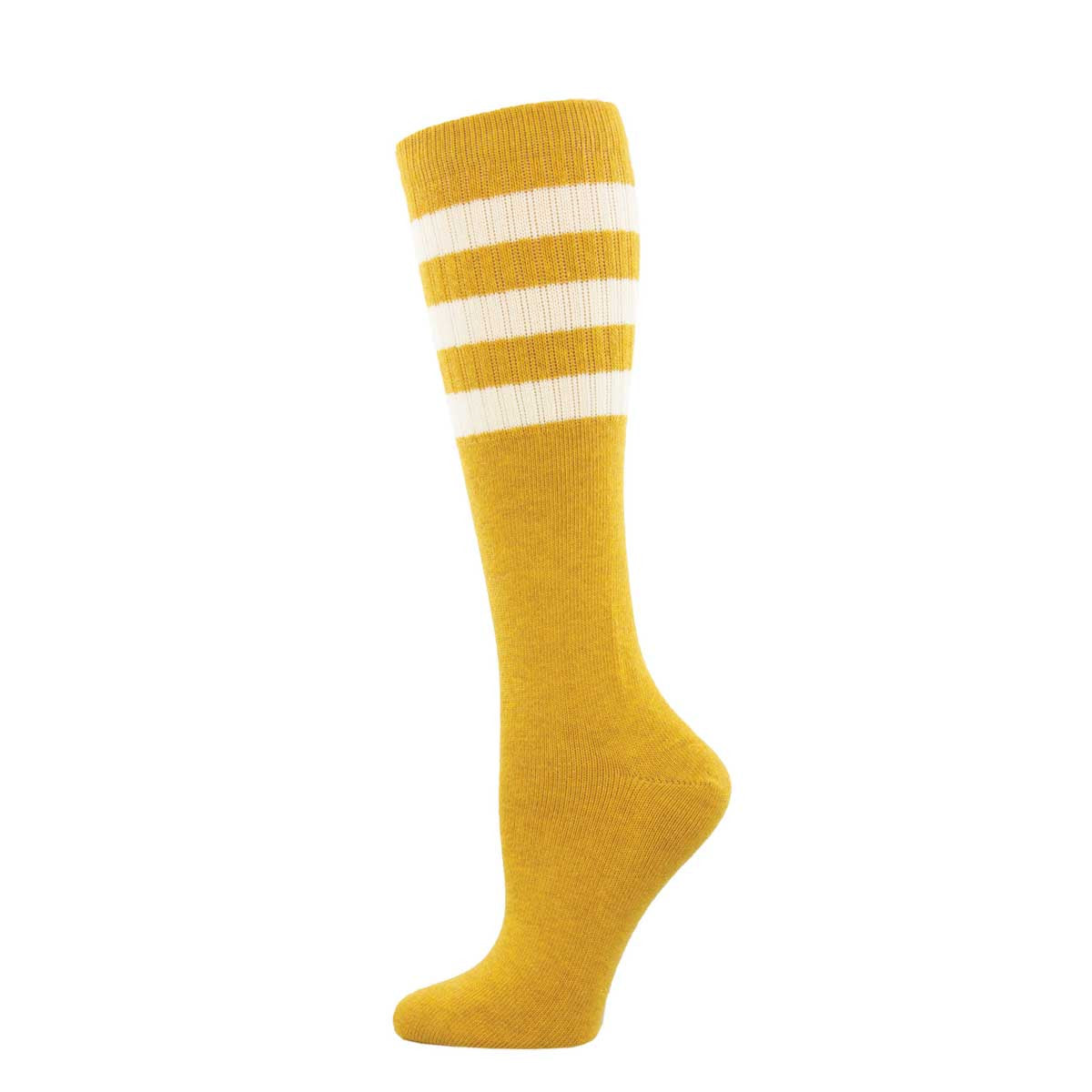 High Roller Stripe (Gold/White) Unisex Knee Highs S/MD
