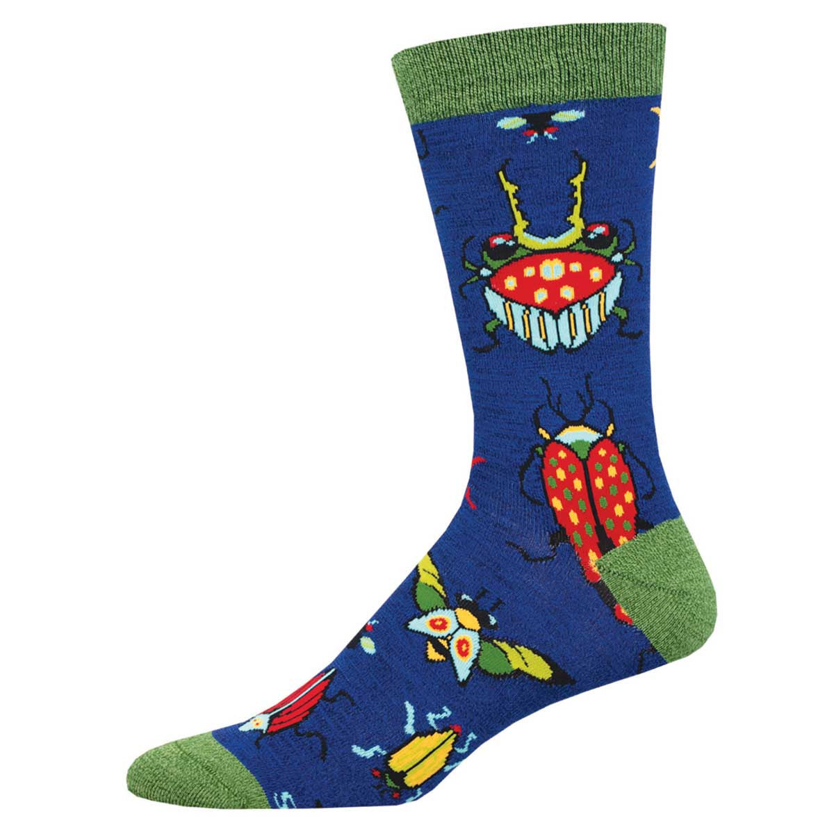 Brilliant Bugs (Blue) Bamboo Men's Crew Socks